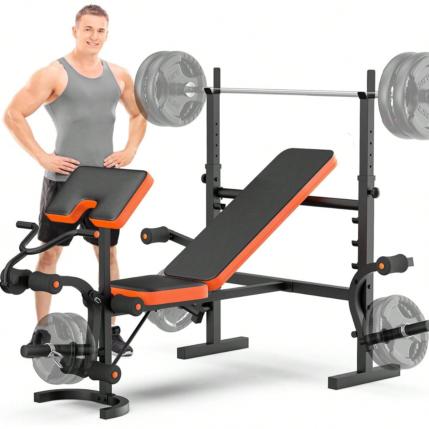 Home Gym With Leg Press - Banco de Pesas GIKPAL, Banco de