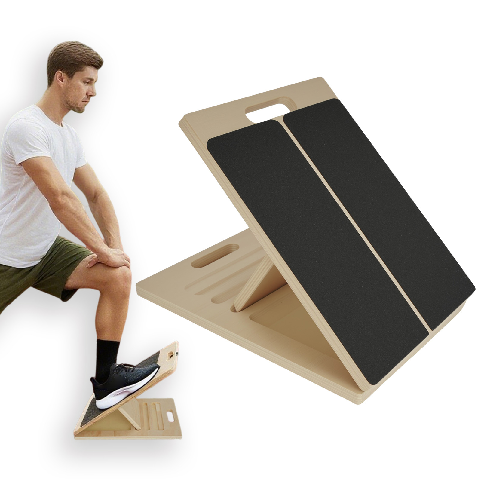 Seated Calf Raise - Tabla de Estiramiento de Madera Portátil