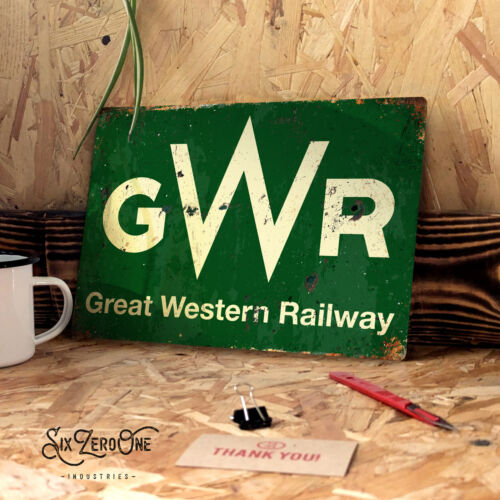 Home Gym Decor - Letrero metálico Great Western Railway -