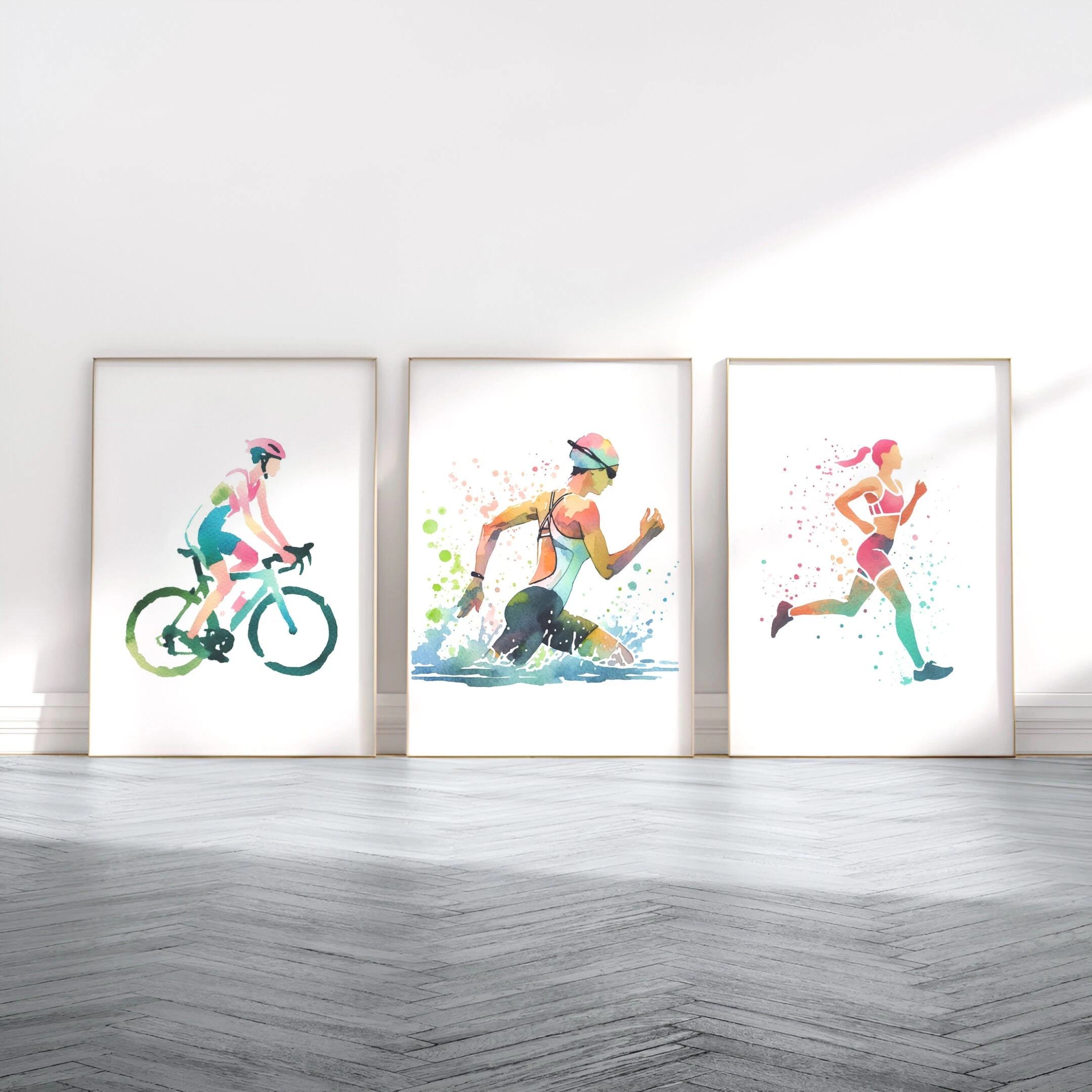 Home Gym Decor - Juego de 3 pósteres artísticos de