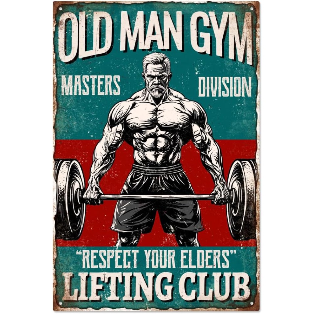 Home Gym Decor - Letrero Metálico Vintage de Gimnasio con