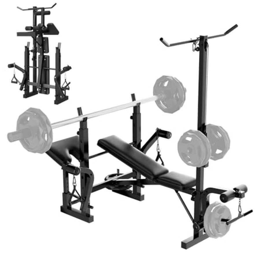 Home Gym With Leg Press - Set de Banco de Pesas para