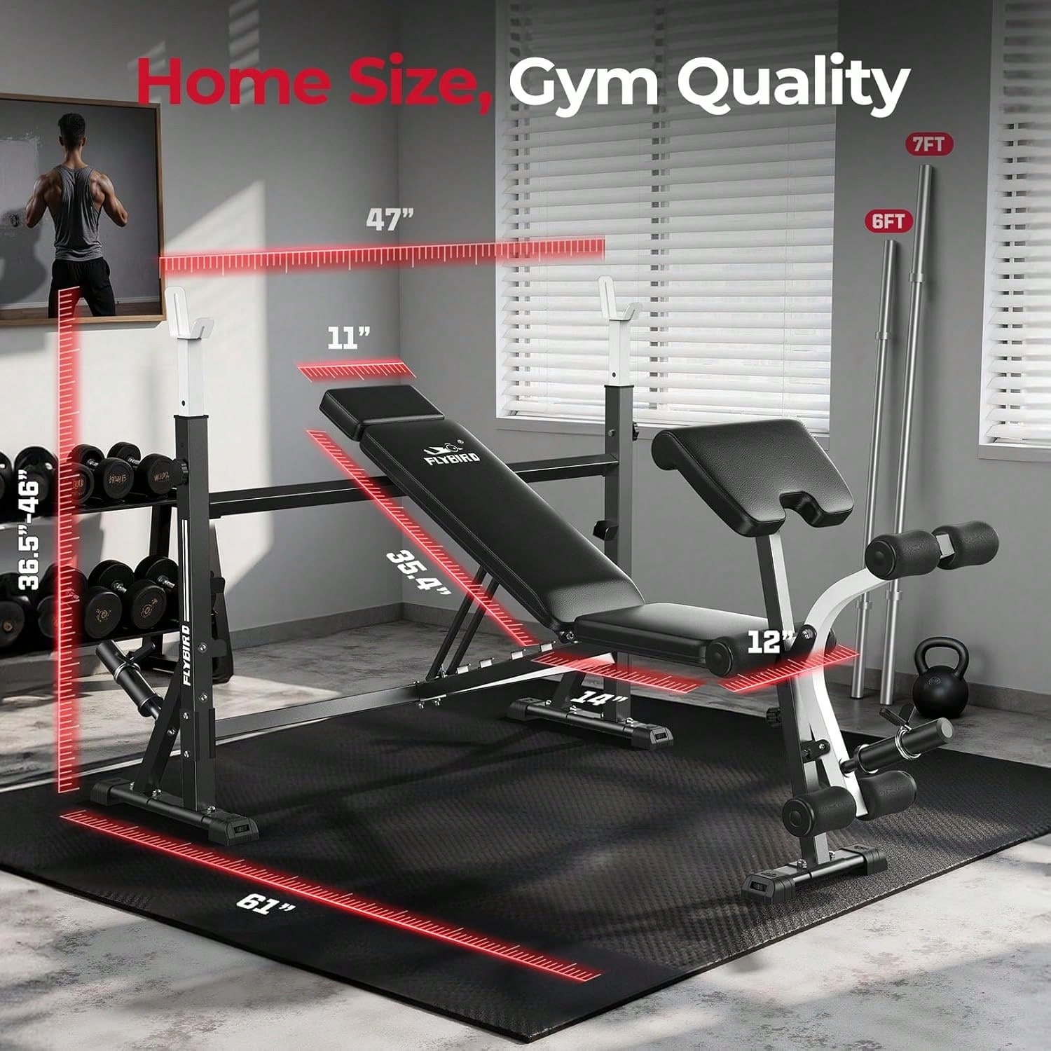 Banco de Pesas Ajustable FLYBI - Home Gym With Leg Press reseña y precio
