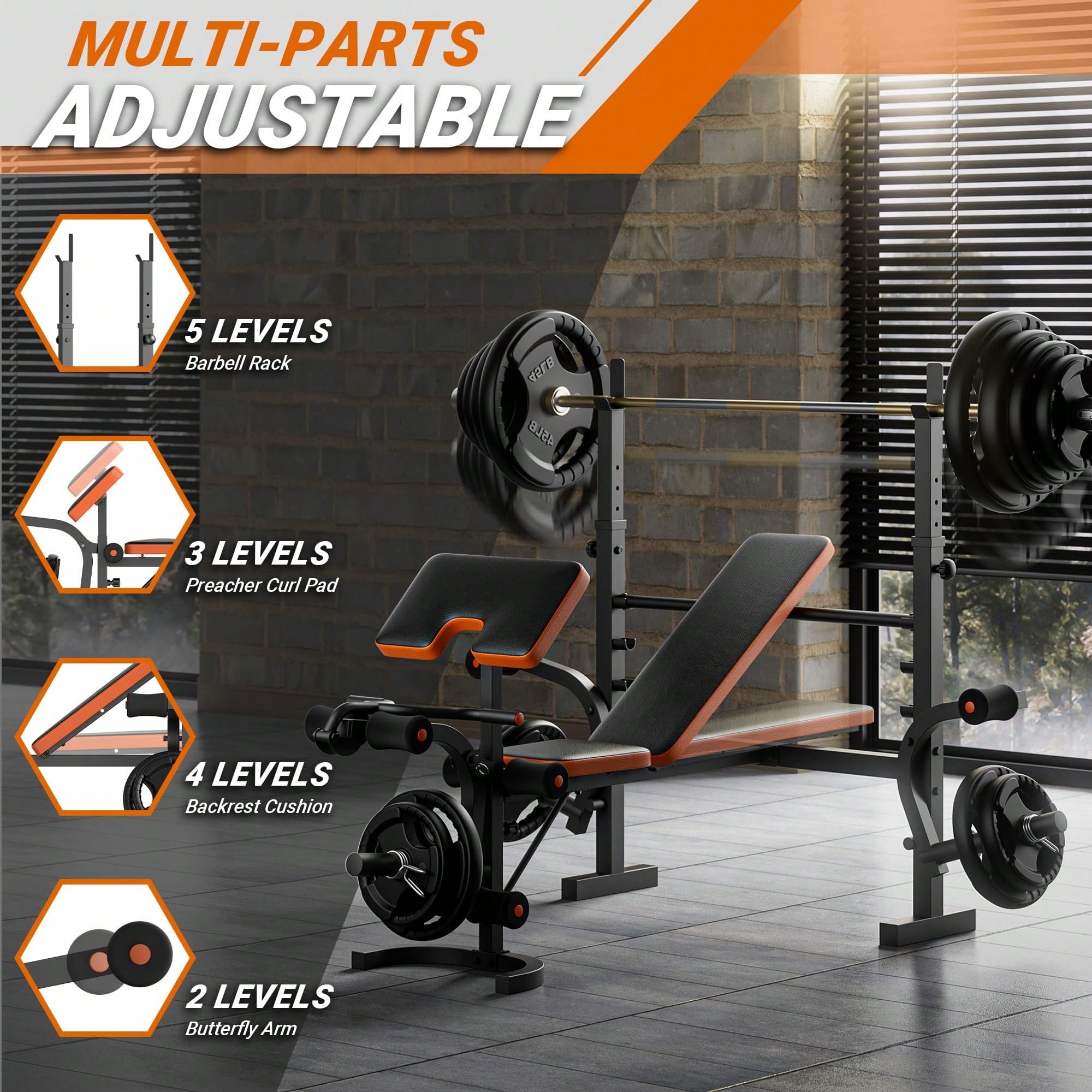 Banco de Pesas GIKPAL, Banco d - Home Gym With Leg Press reseña y precio