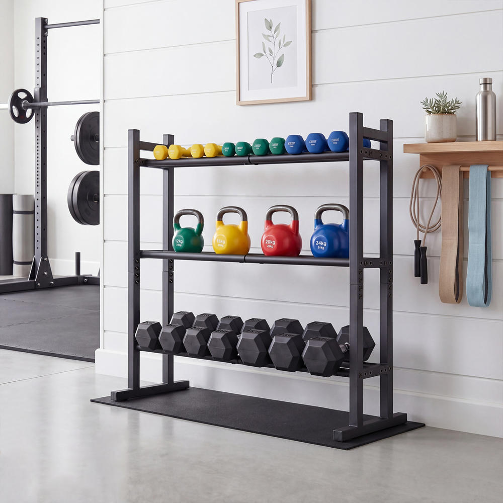 Estante para mancuernas de 3 n - Fitness Home Gym Equipment reseña y precio