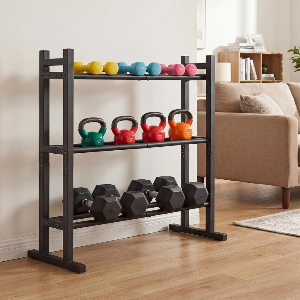 Estante para mancuernas de 3 n - Fitness Home Gym Equipment reseña y precio